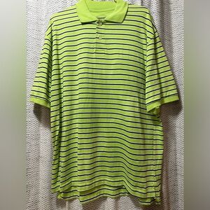 Authentic Consensus Green with Navy Stripes Men's Polo shirt
